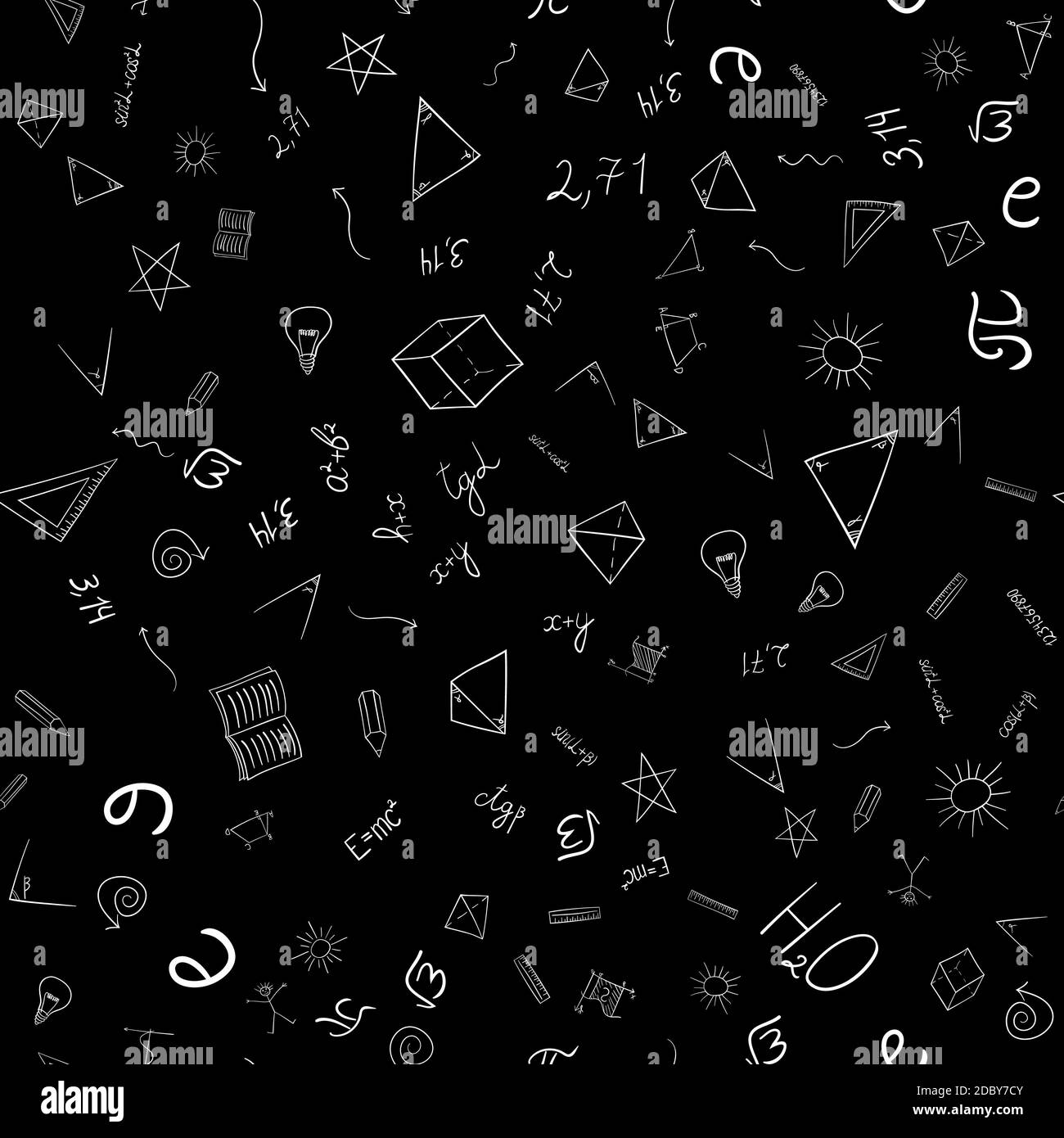 abstract  school doodles seamless pattern Stock Photo