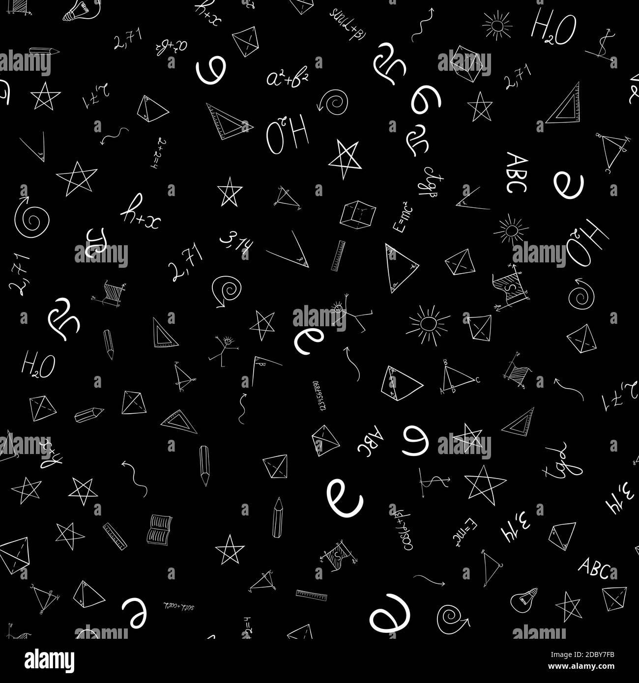 abstract  school doodles seamless pattern Stock Photo