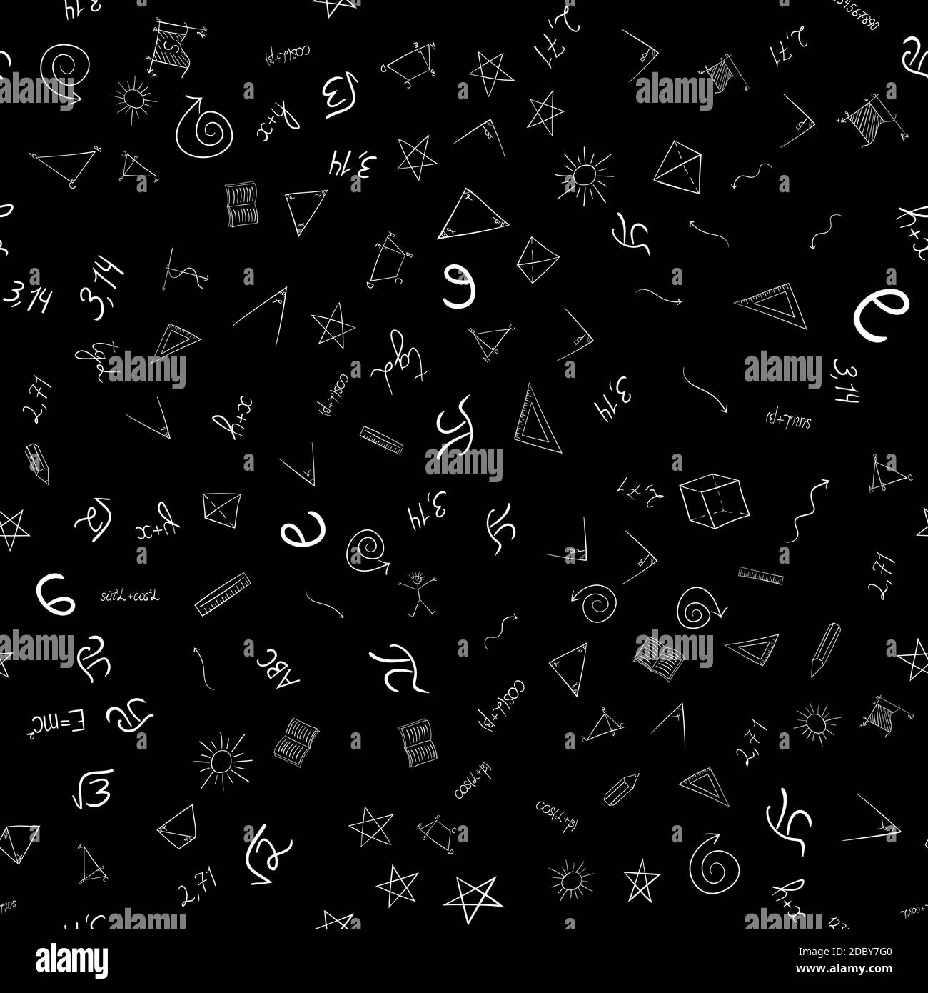 abstract  school doodles seamless pattern Stock Photo