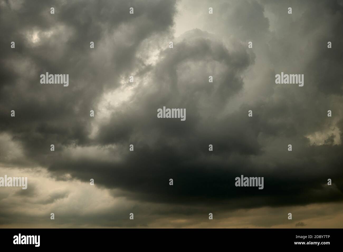 Cloudy sky covered with gray clouds Stock Photo