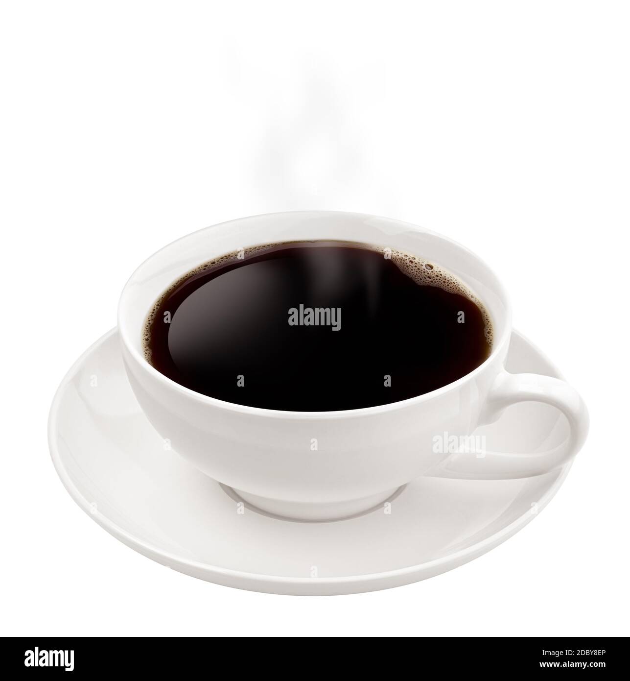Cup of coffee, isolated on white background, clipping path, full depth of field Stock Photo