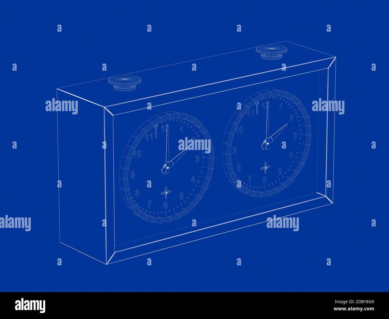 3D wireframe model of analog chess clock Stock Photo Alamy
