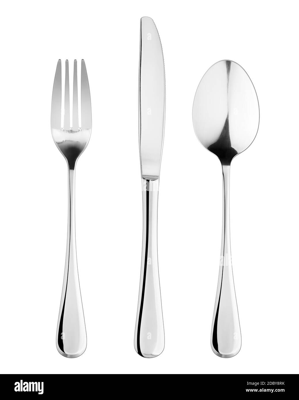 fork, knife, spoon, cutlery isolated on white background, clipping path Stock Photo