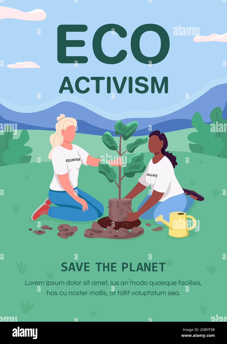 Eco activism poster flat vector template Stock Vector Image & Art - Alamy