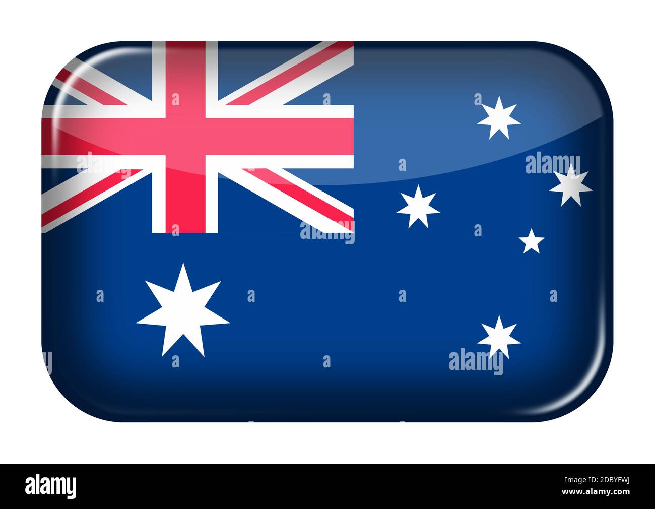 An Australia web icon rectangle button with clipping path 3d ...
