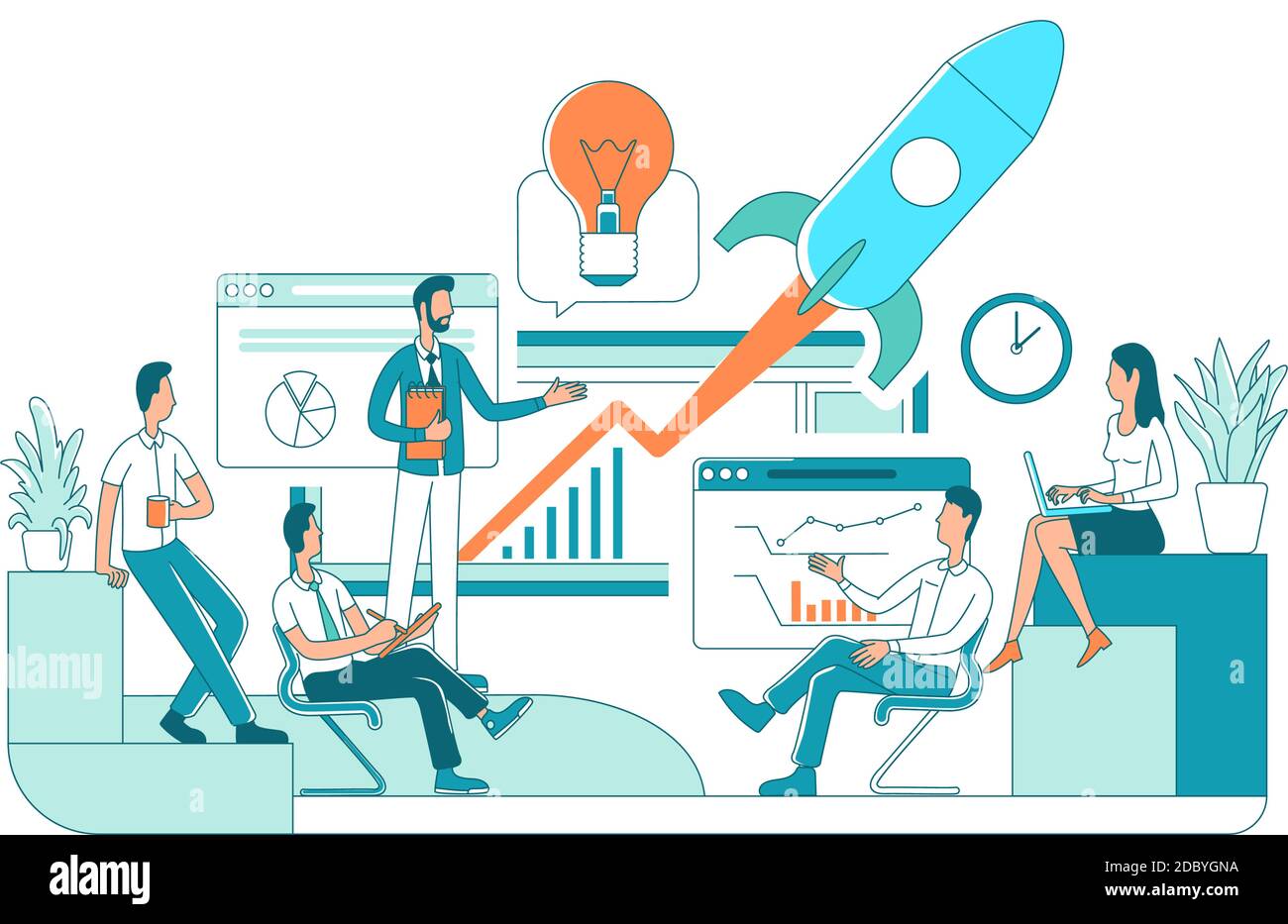 Startup flat concept vector illustration Stock Vector Image & Art - Alamy