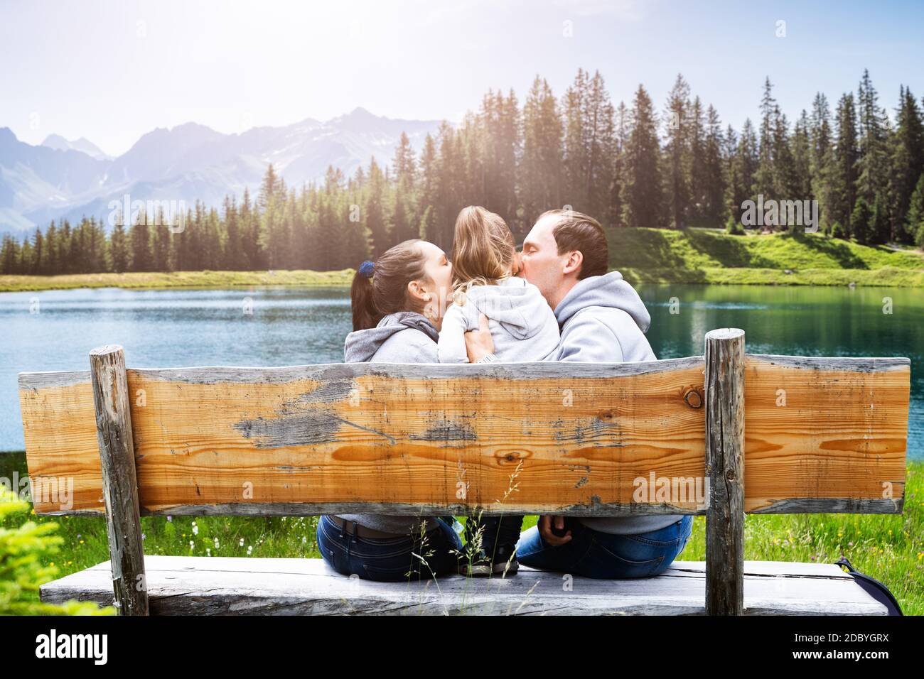 Family Man And Woman Couple Romantic Photo In Mountains Stock Photo - Alamy