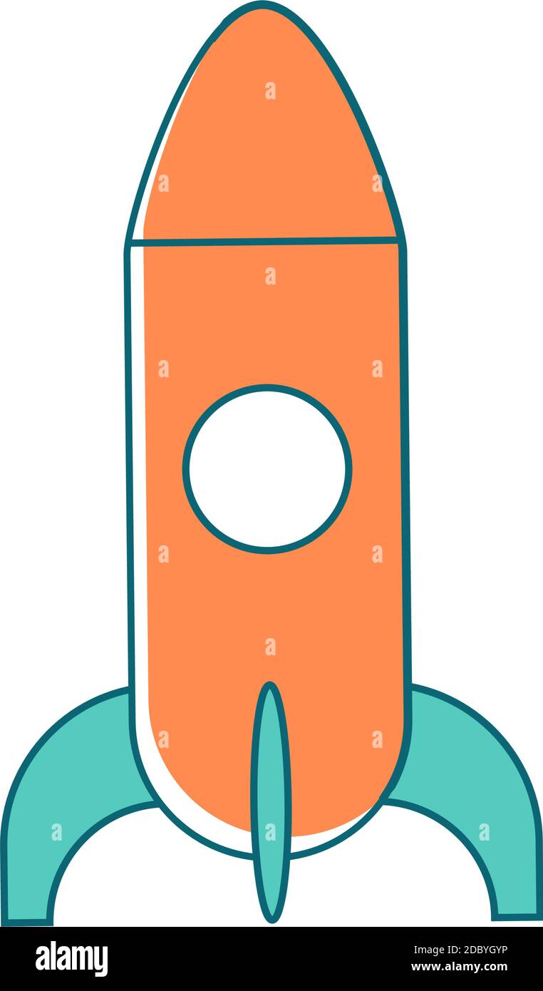 Rocket flat color vector object Stock Vector