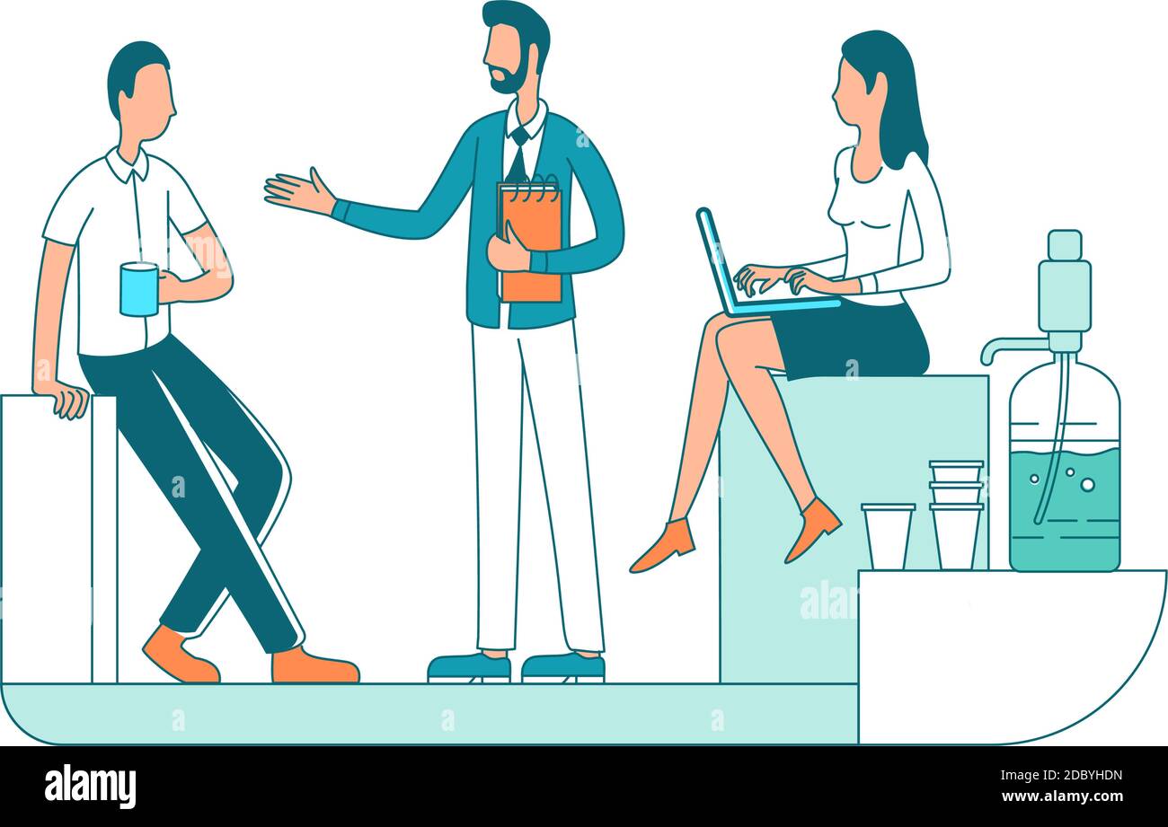 Colleagues on break flat color vector faceless characters Stock Vector ...