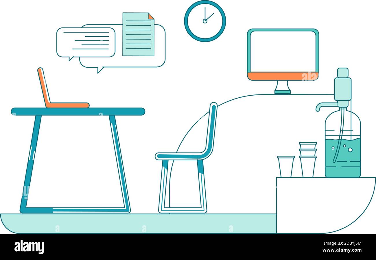 Corporate office flat color vector scene Stock Vector