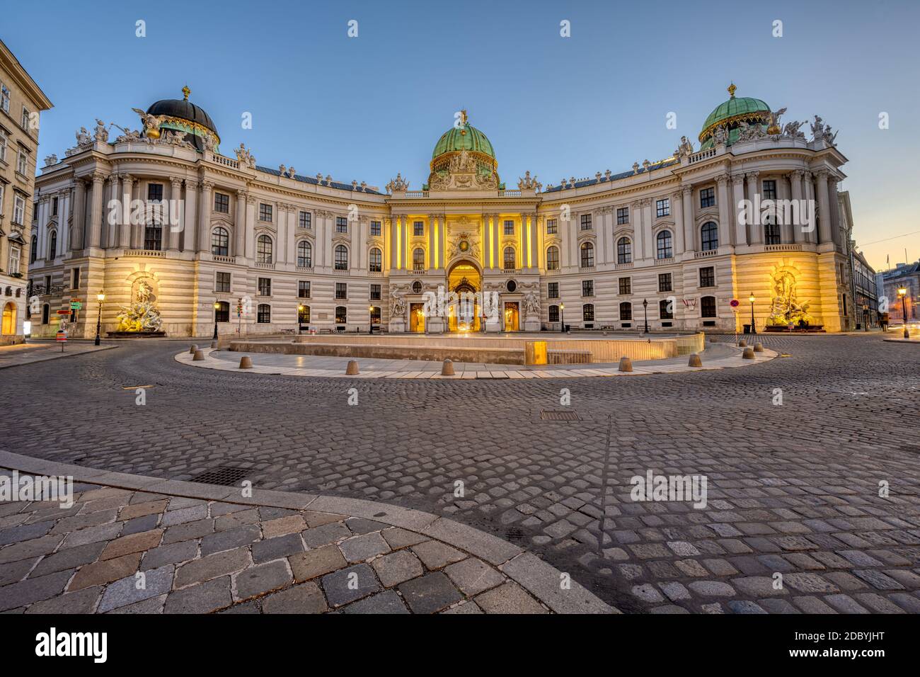 The famous Hofburg and St Michaels square in Vienna at twilight Stock Photo