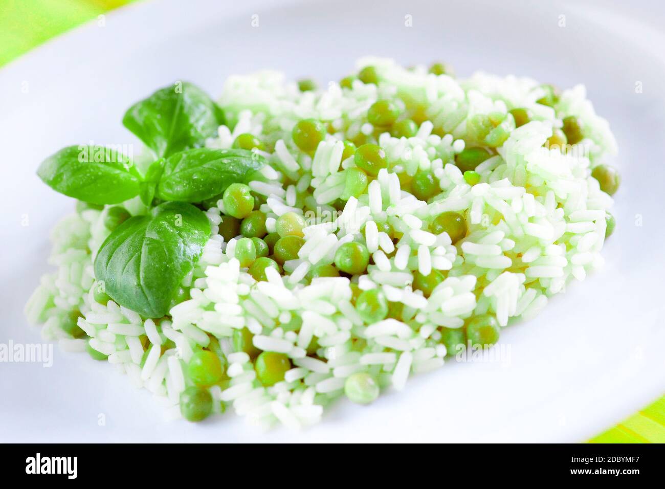 vegan dish of rice and peas in the version of Venetian cuisine Stock Photo