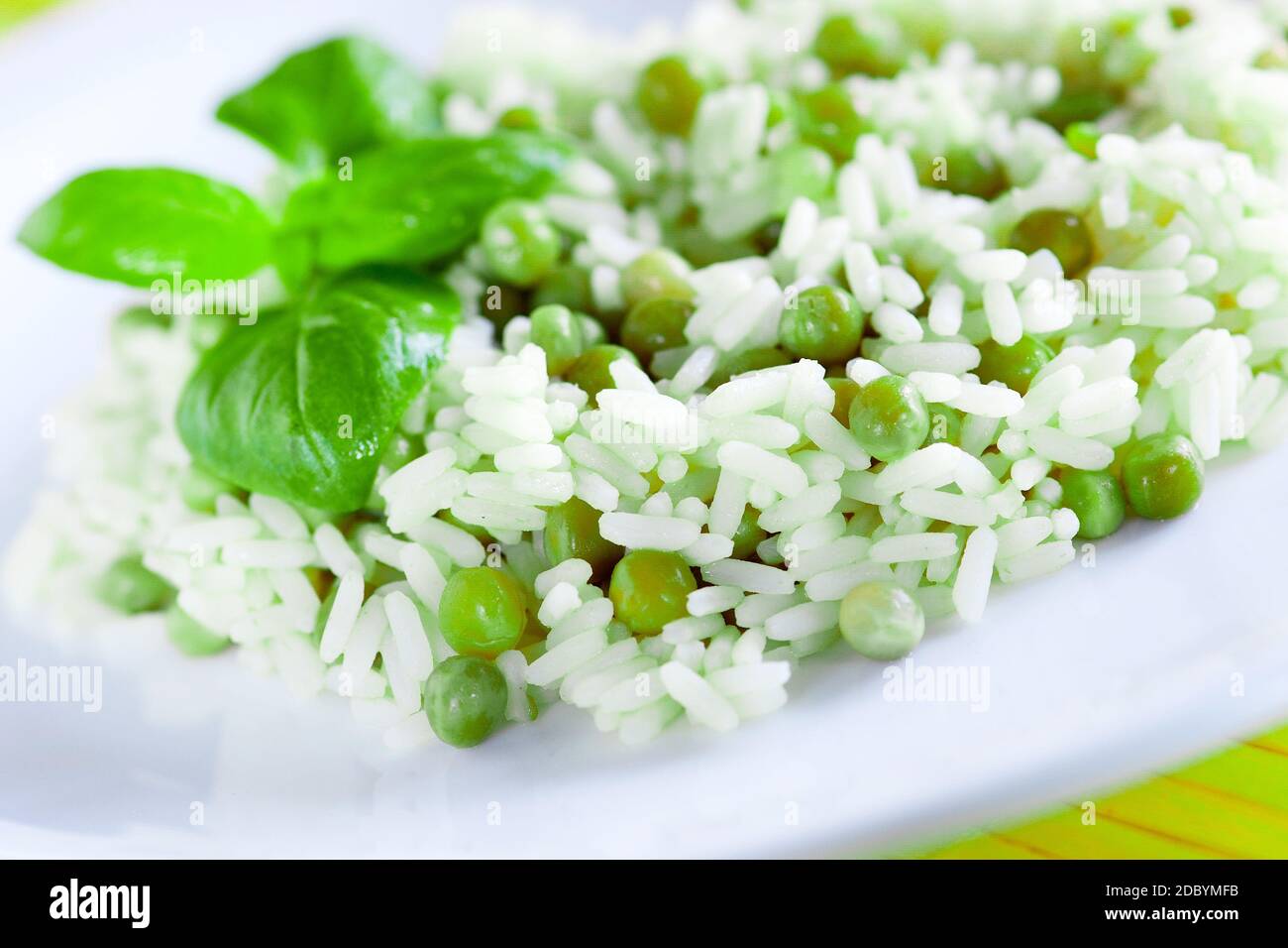 vegan dish of rice and peas in the version of cuisine Stock