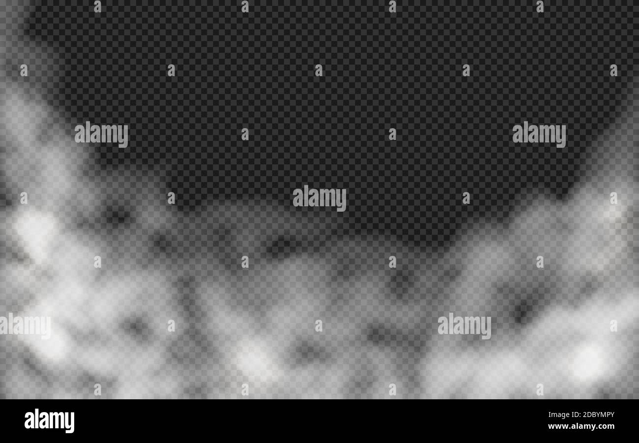 Vector smoke on a transparent background. Blue cloud of steam. EPS 10 ...