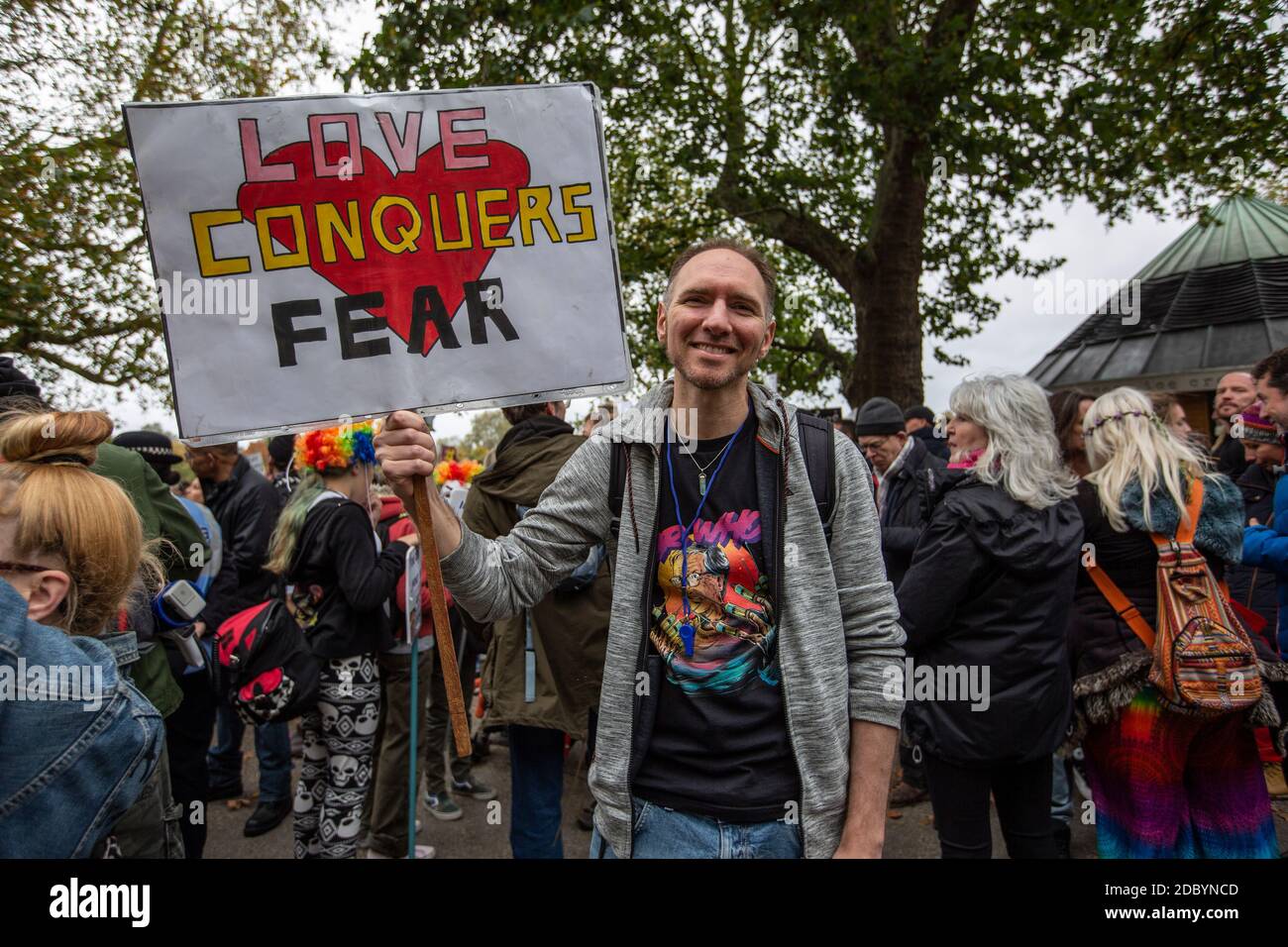 'Save Our Rights' anti-lockdown protest against the UK Government latest coronavirus pandemic lockdown restrictions to slow the spread of the virus. Stock Photo