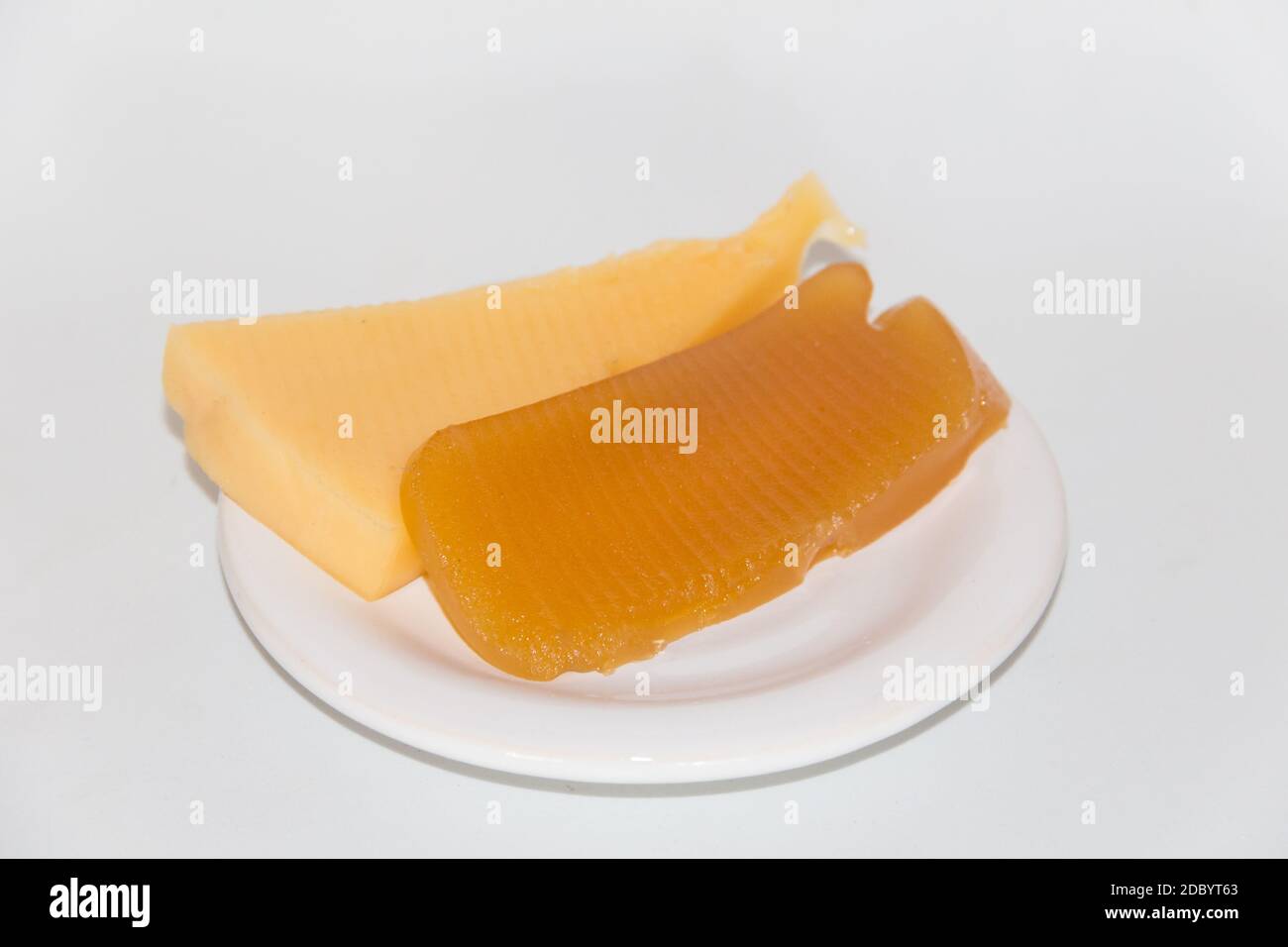 Sweet potato and quince cheese and sweet. Traditional dessert of Uruguayan and Argentine gastronomy Stock Photo