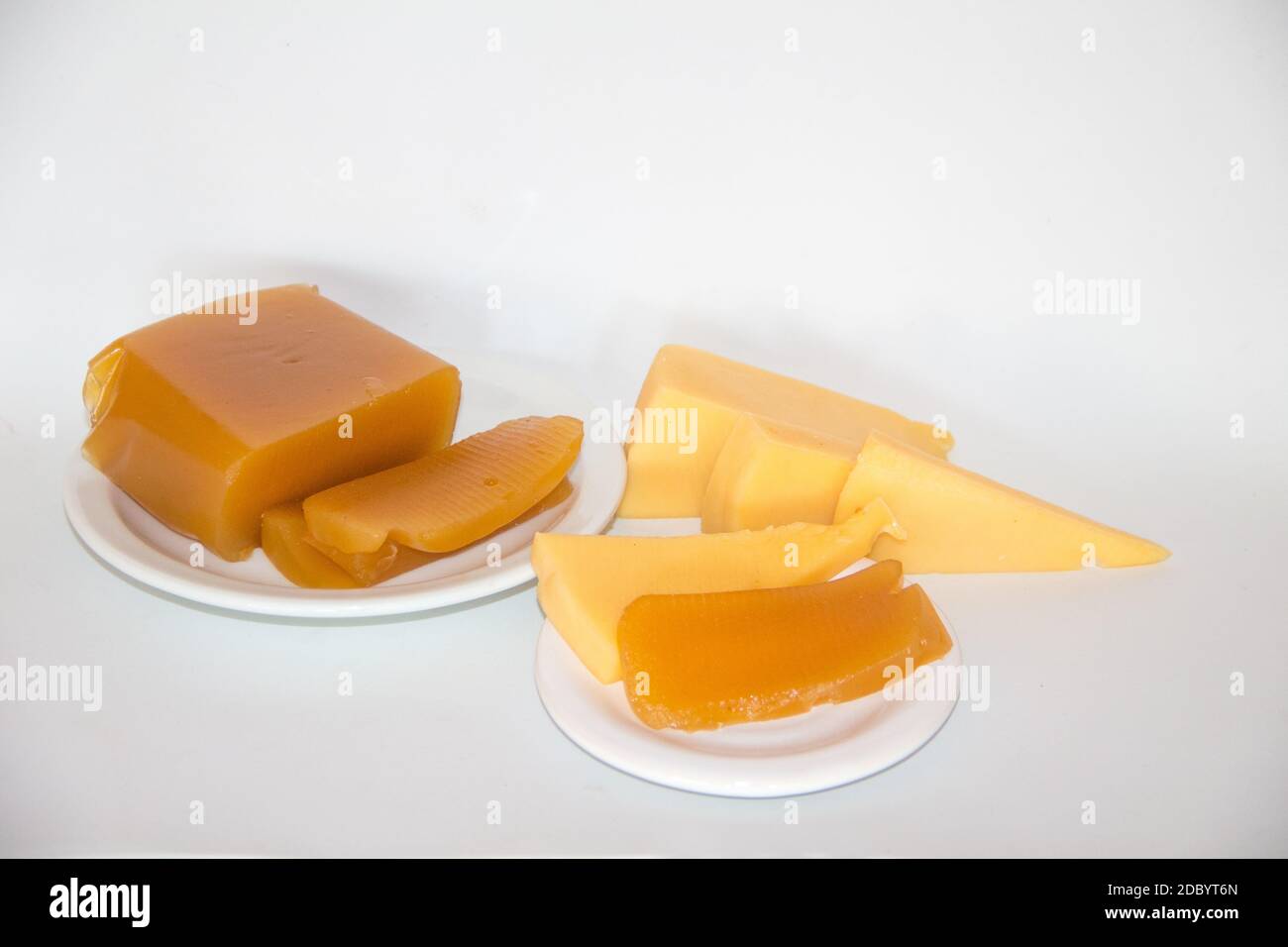 Sweet potato and quince cheese and sweet. Traditional dessert of Uruguayan and Argentine gastronomy Stock Photo