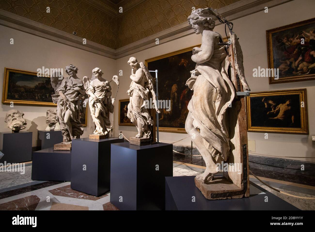 Vatican city, Rome - March 07, 2018: Bernini preparatory models of angels in Pinacoteca gallery in Vatican museums Stock Photo