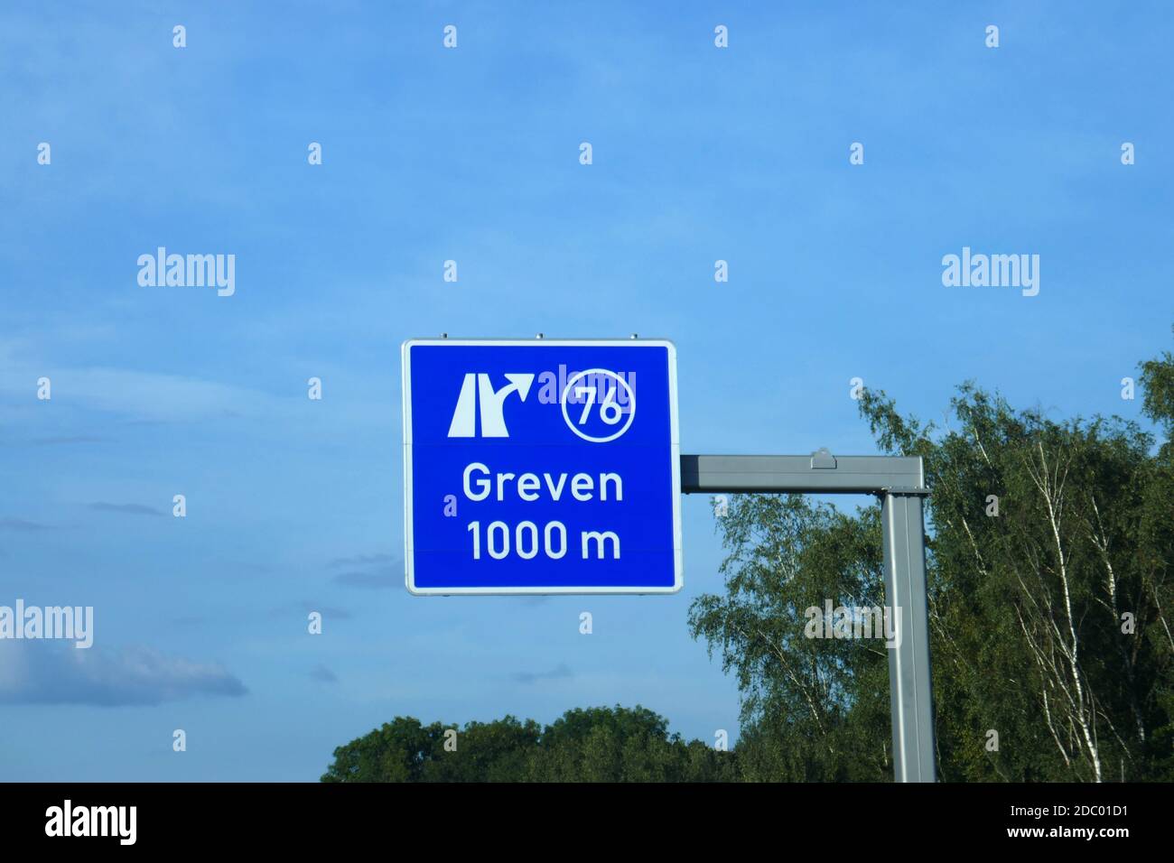 Federal Motorway Exit Greven Stock Photo