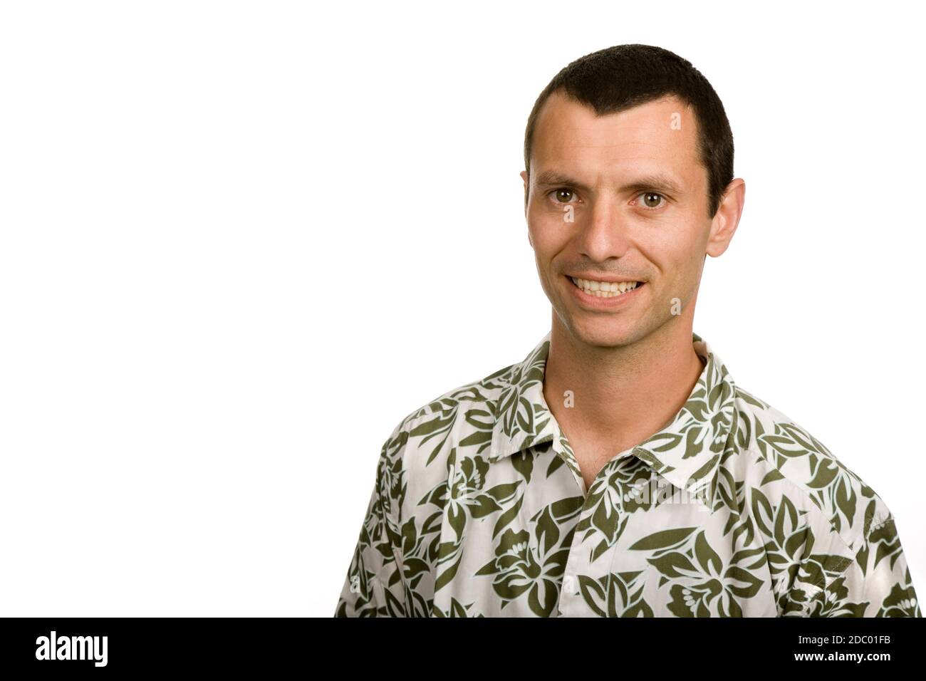 young casual man portrait in white background Stock Photo - Alamy