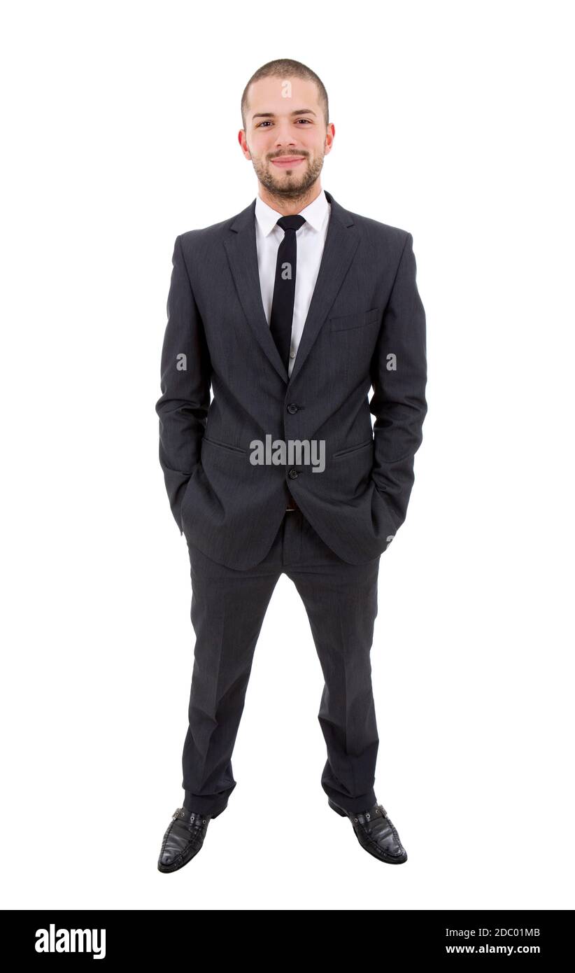 happy young businessman full length, isolated on white Stock Photo - Alamy