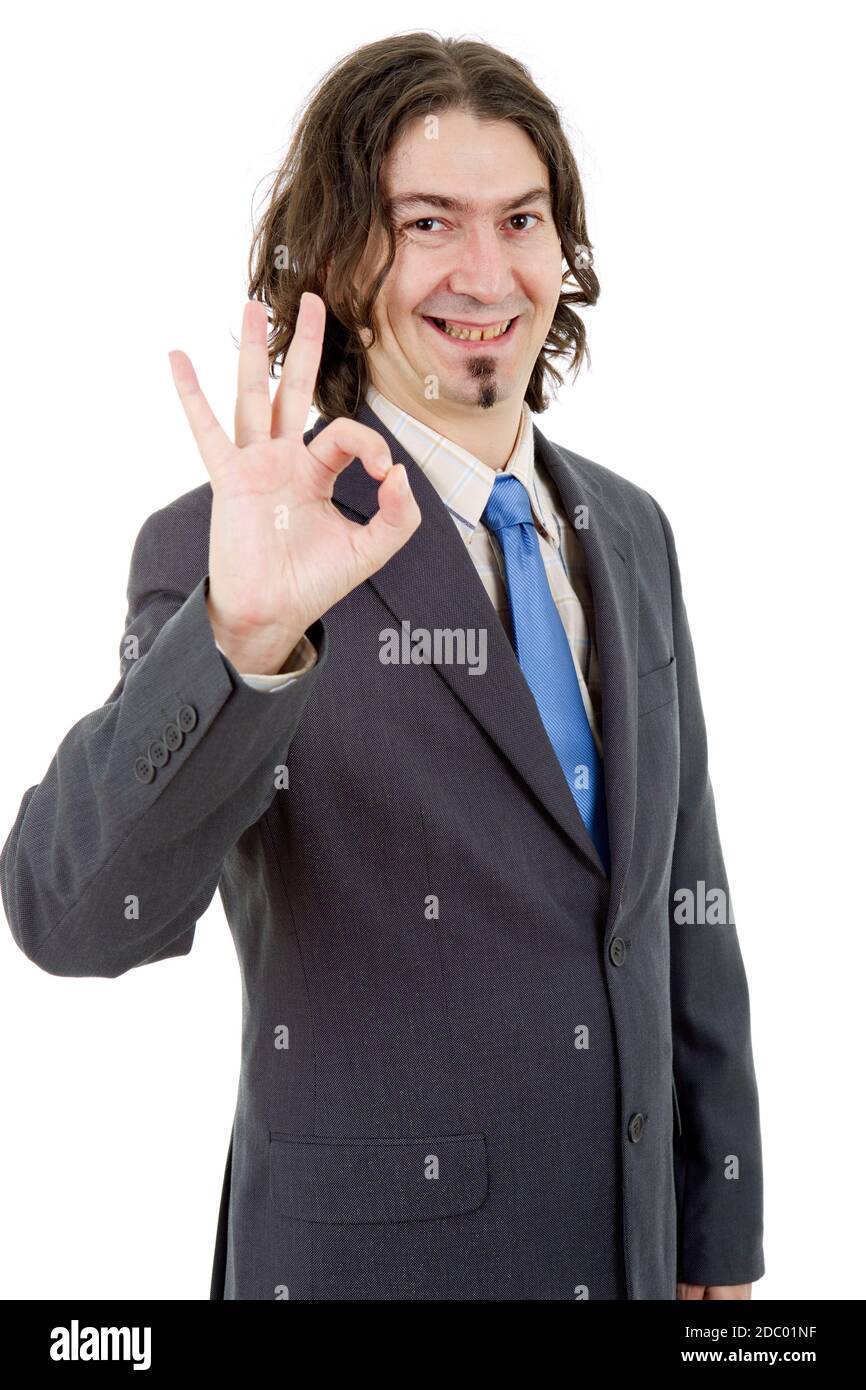 young business man portrait isolated on white Stock Photo - Alamy