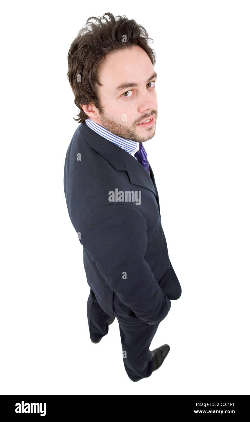 happy young businessman full length, isolated on white Stock Photo - Alamy