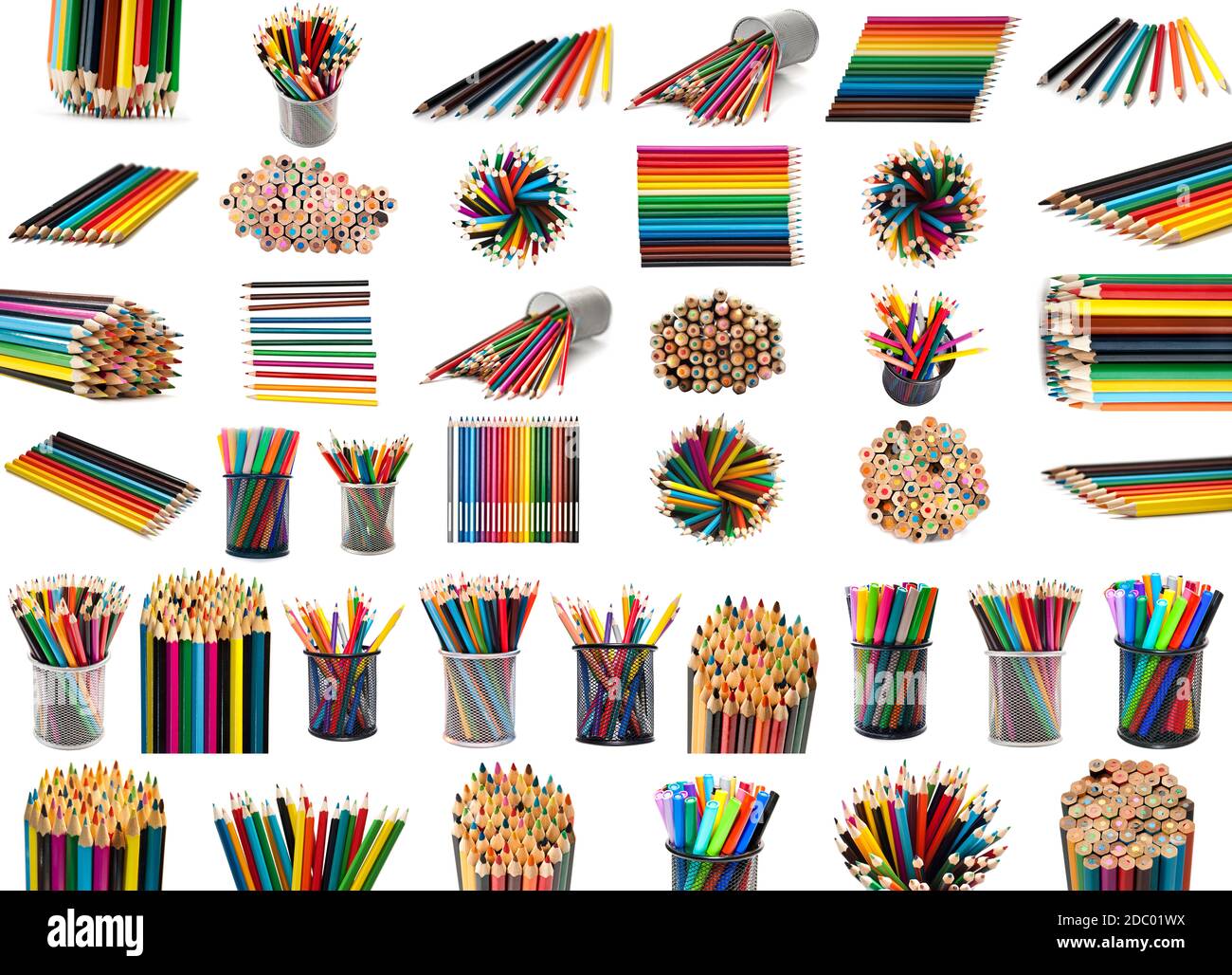 pencils collection isolated on a white background Stock Photo