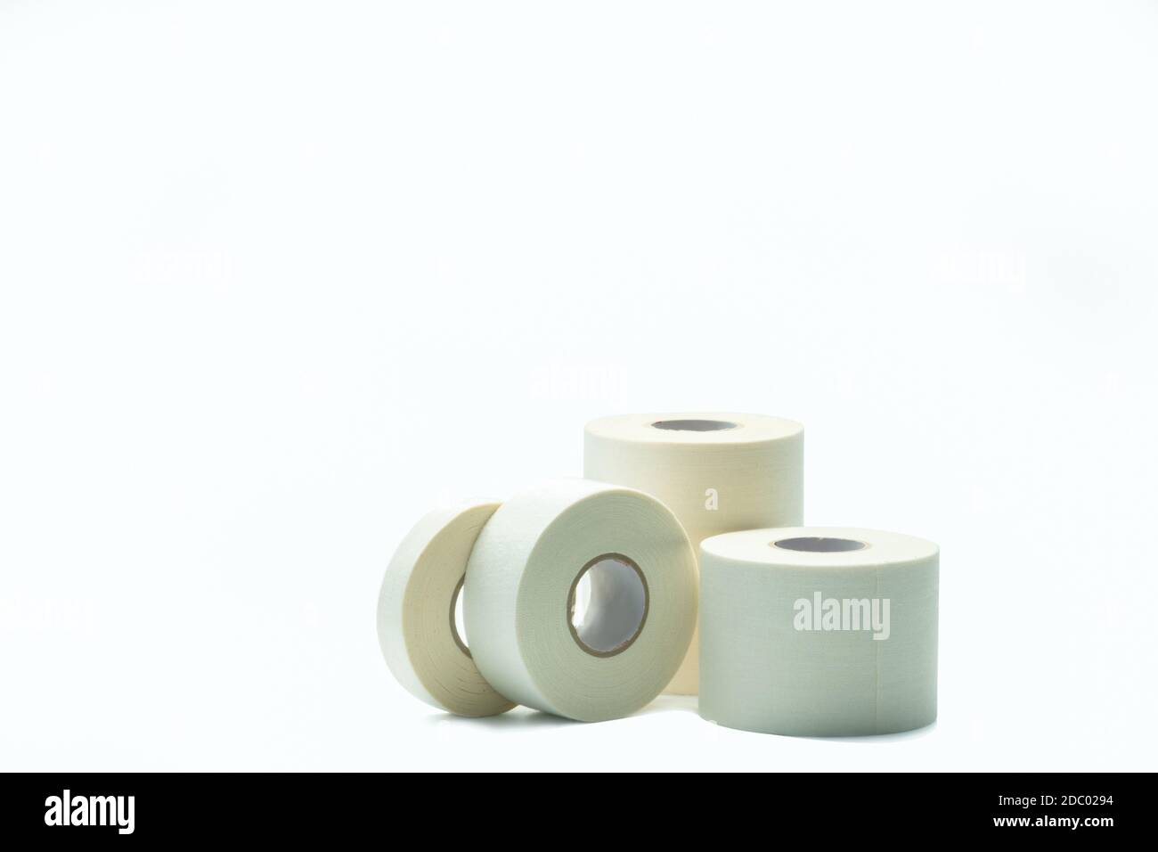 White sport tape isolated on white background. Athletic taping. Porous