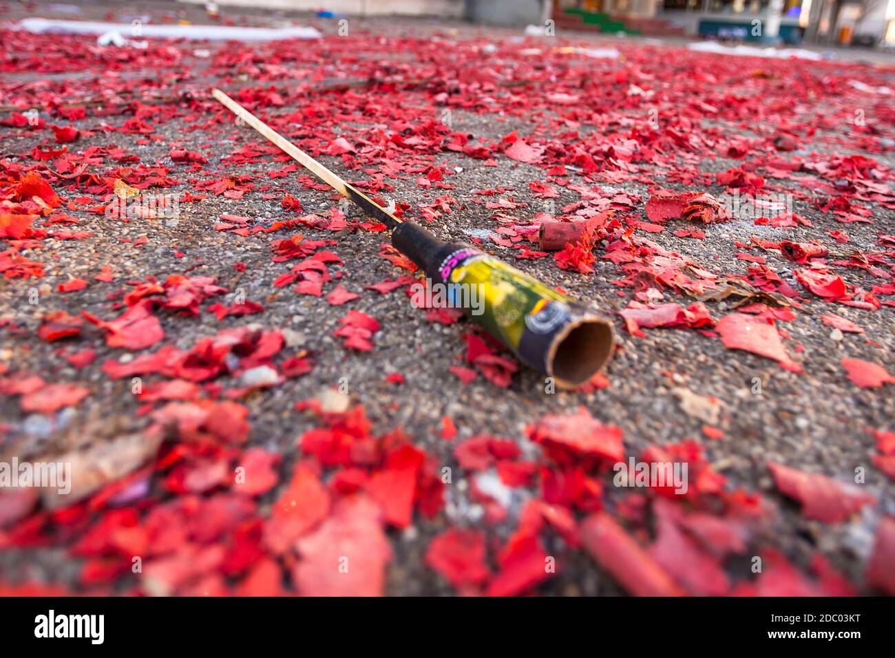 New Year's firecrackers the day after New Year´s Eve Stock Photo Alamy