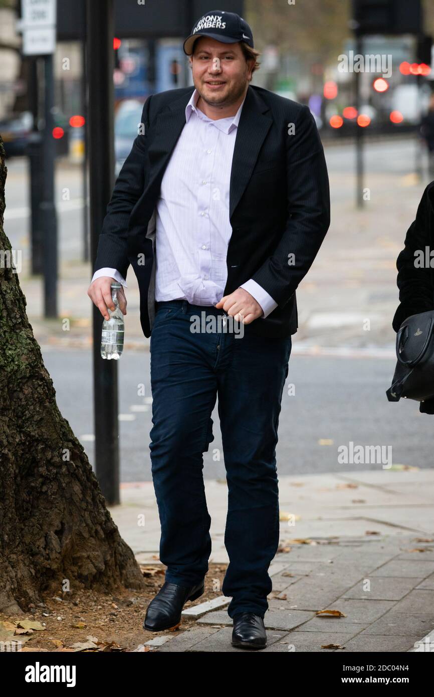 James Stunt, the ex-husband of Formula One heiress Petra Ecclestone arriving at Westminster Magistrates' Court, London, where he is charged with possession of cocaine, criminal damage, assault, harassment and theft. Stock Photo