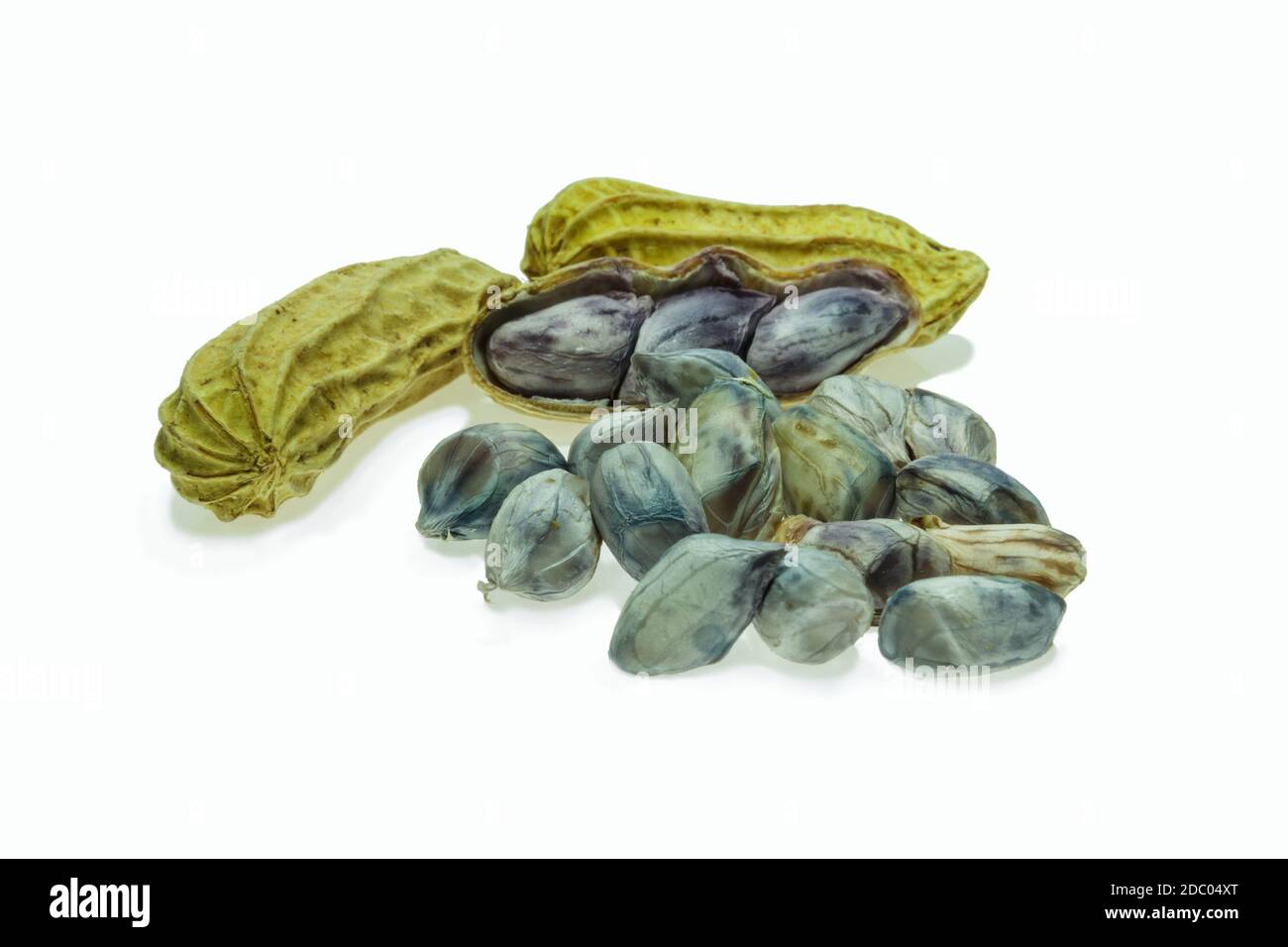 Boiled peanuts on white background Stock Photo