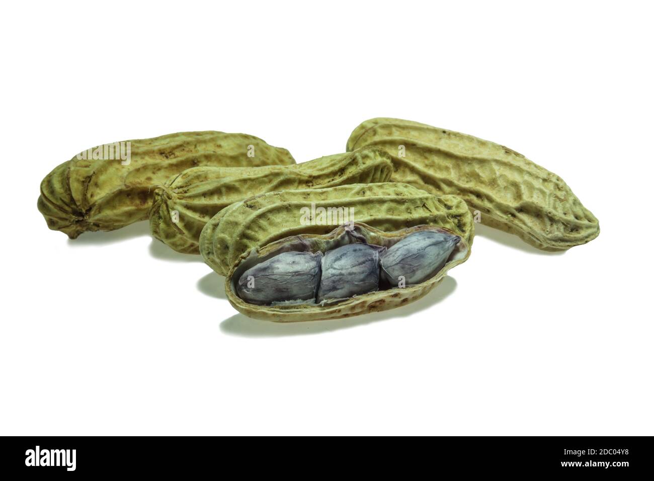 Boiled peanuts on white background Stock Photo