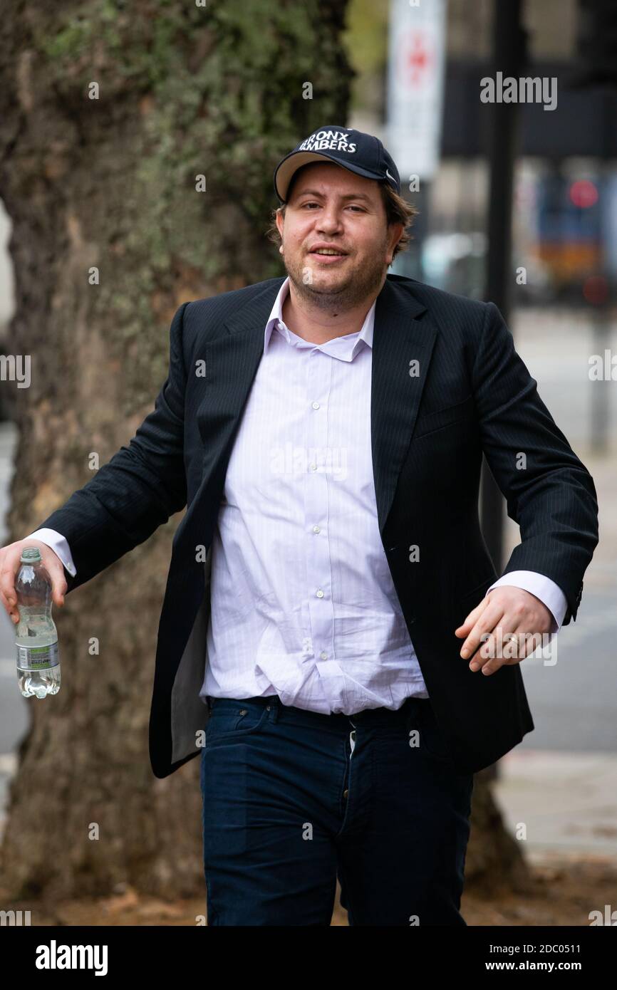 James Stunt, the ex-husband of Formula One heiress Petra Ecclestone arriving at Westminster Magistrates' Court, London, where he is charged with possession of cocaine, criminal damage, assault, harassment and theft. Stock Photo