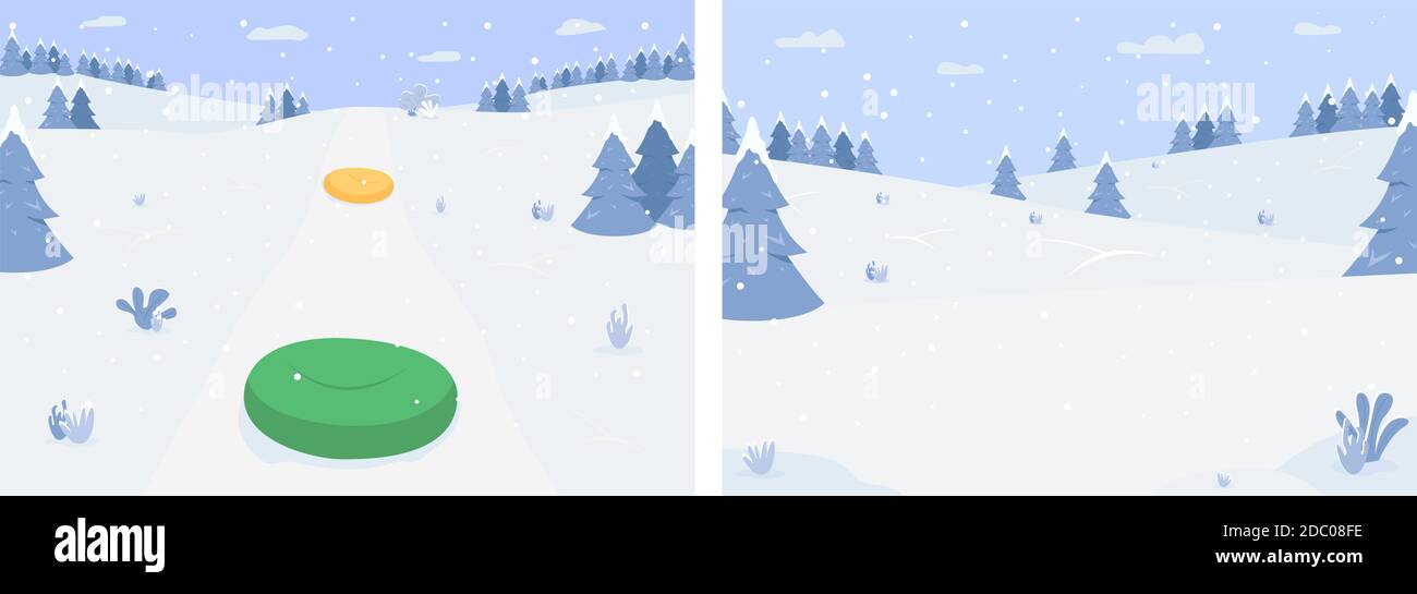 Winter activities flat color vector illustration set Stock Vector Image ...