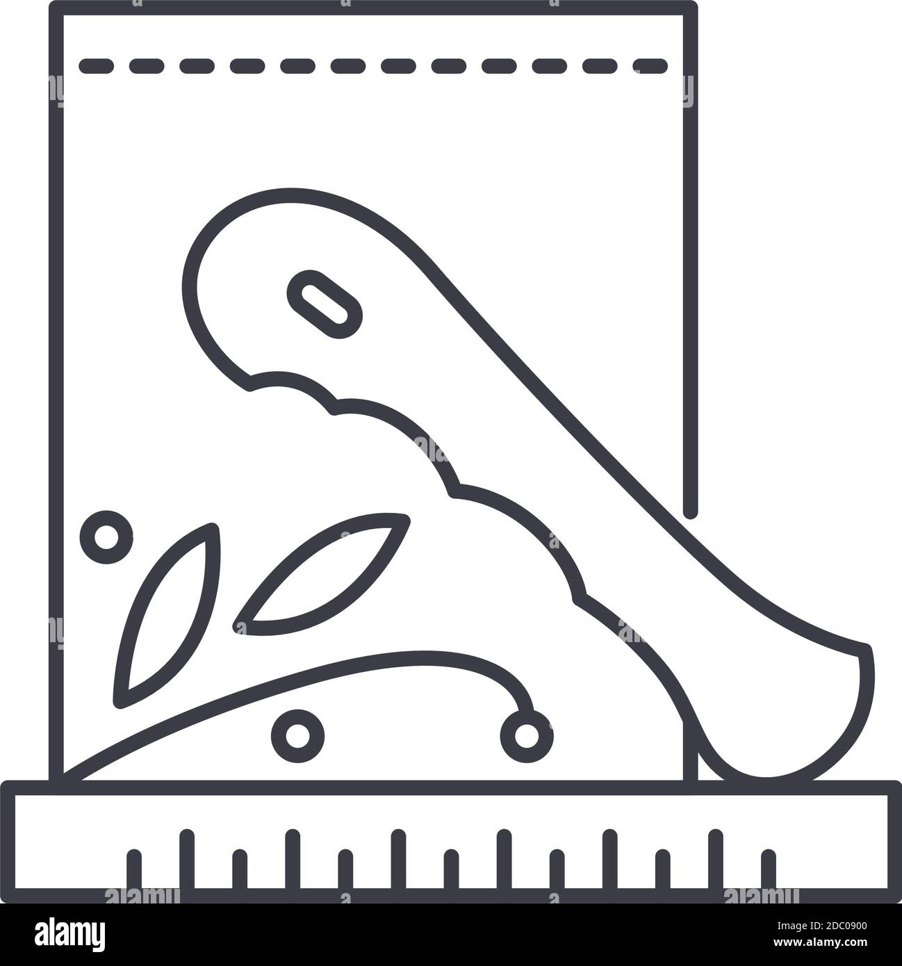 Crease marker icon, linear isolated illustration, thin line vector, web ...