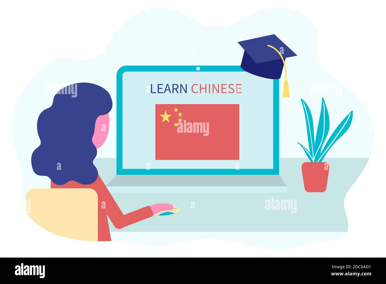 Online Chinese Learning, distance education concept. Language training and courses. Woman student studies foreign languages on a website in a laptop Stock Vector Image & Art - Alamy Online Chinese Learning, distance education concept. Language training and courses. Woman student studies foreign languages on a website in a laptop Stock Vector Image & Art - Alamy
