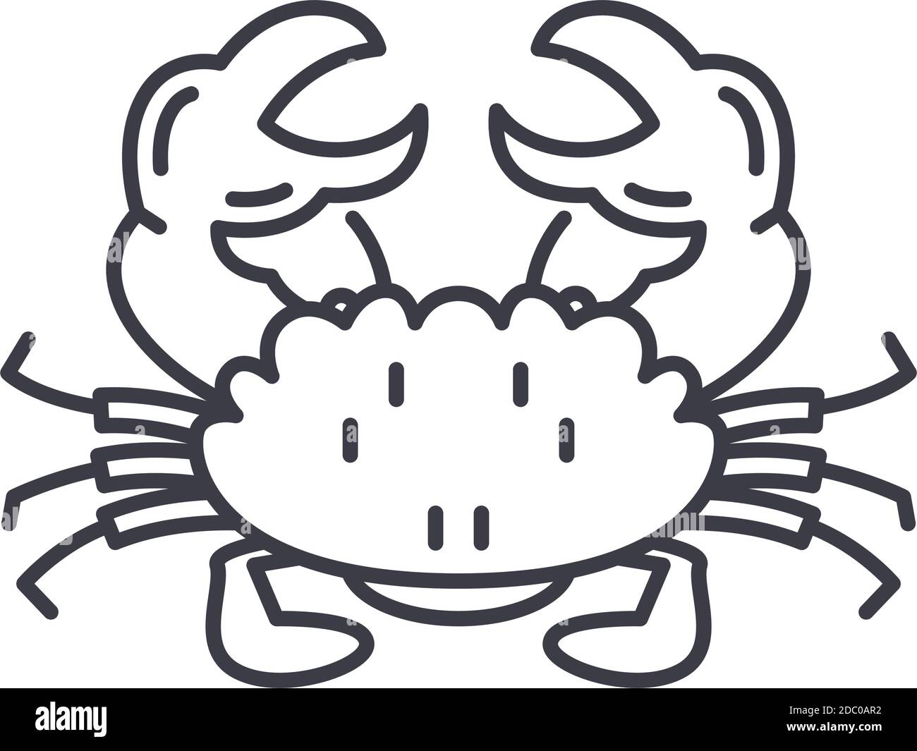 Crab meat icon, linear isolated illustration, thin line vector, web ...