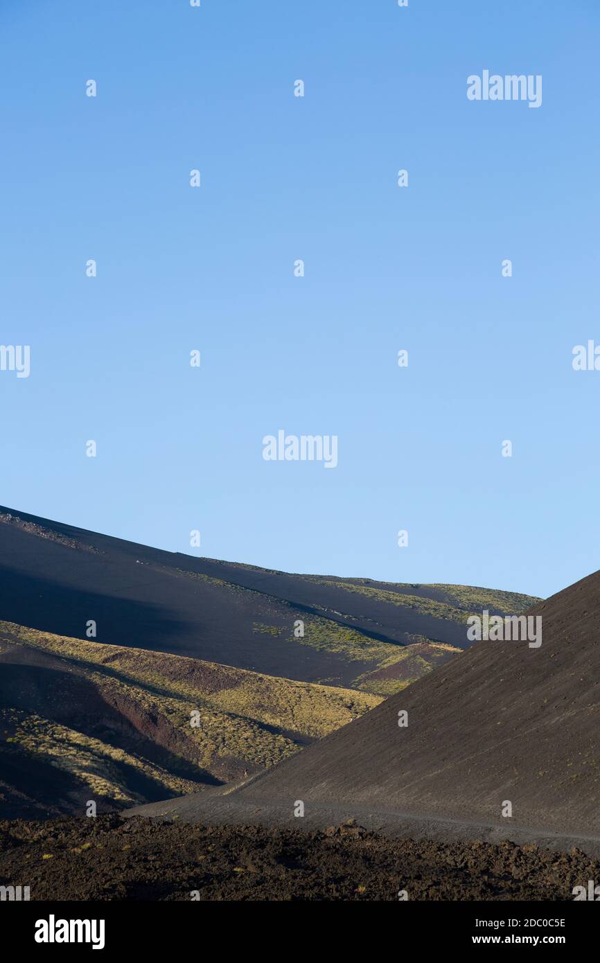 Sicily, Italy. Fertile green hills near Mt Etna. Stock Photo