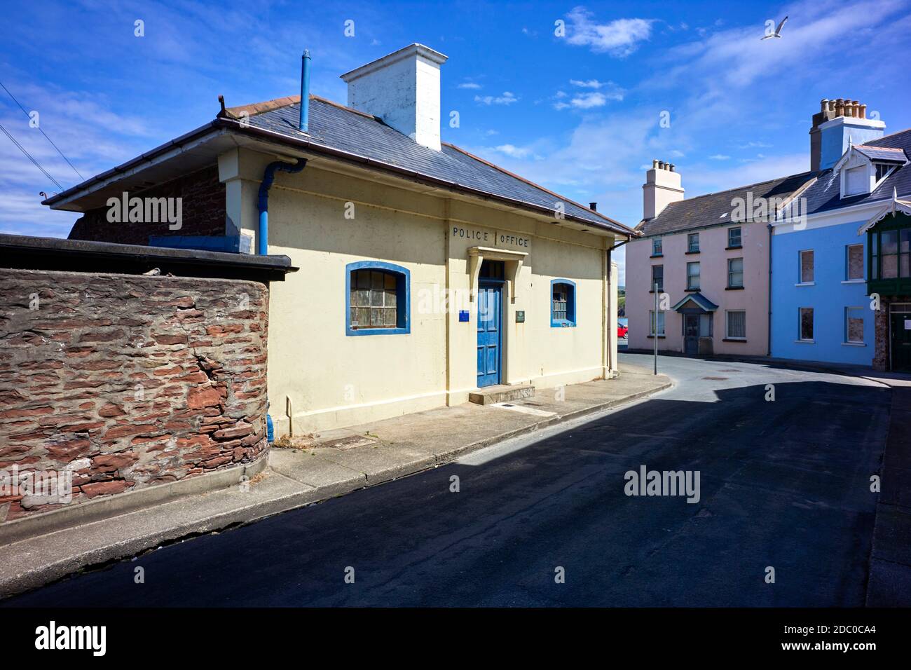 The old police office in Peel, Isle of Man now the showers for the nearby yacht club Stock Photo