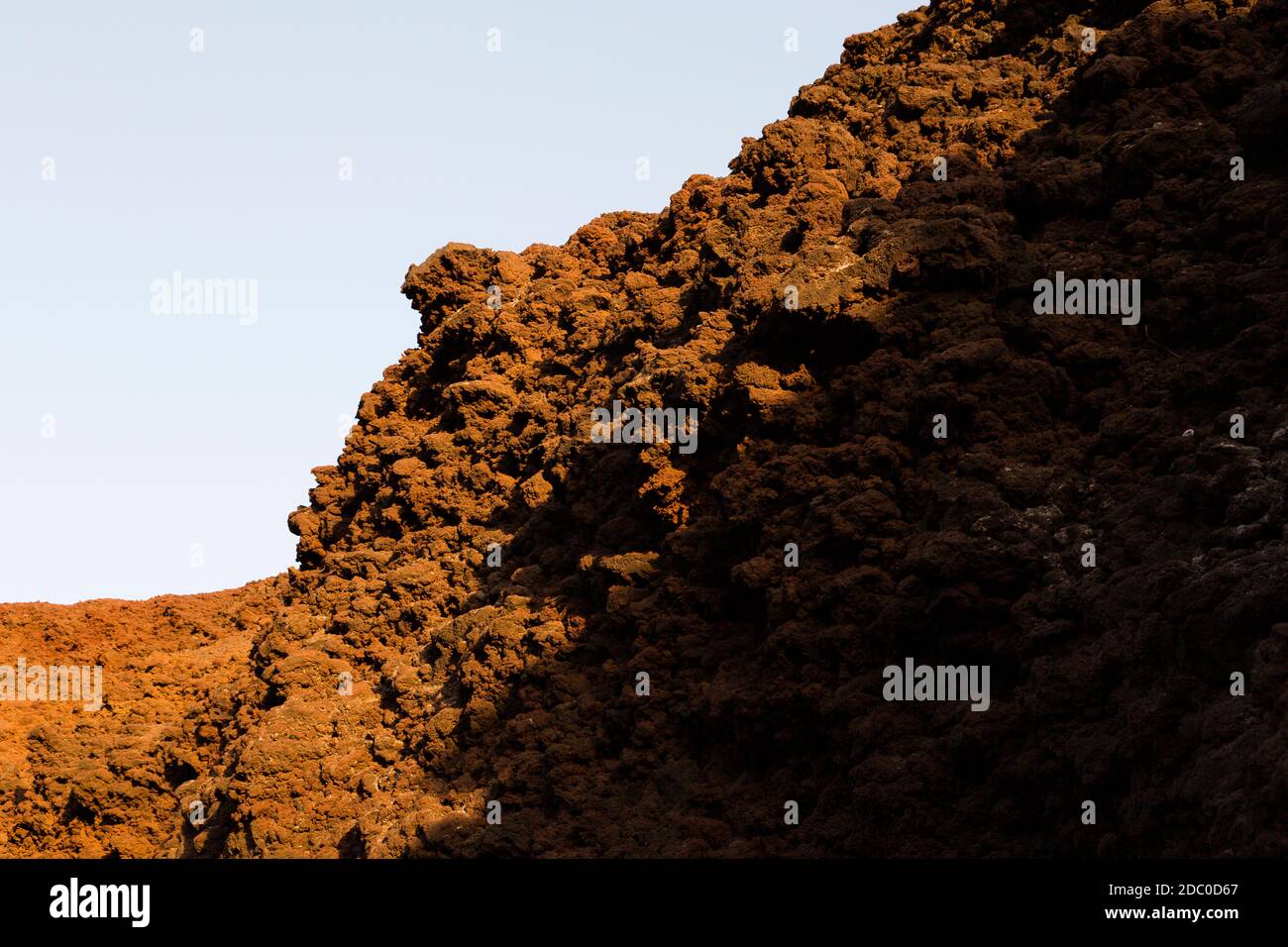 Sicily, Italy. Detail view of volcanic rock found at the Silvestri Inferiore crater near the summit of Mt Etna. Stock Photo