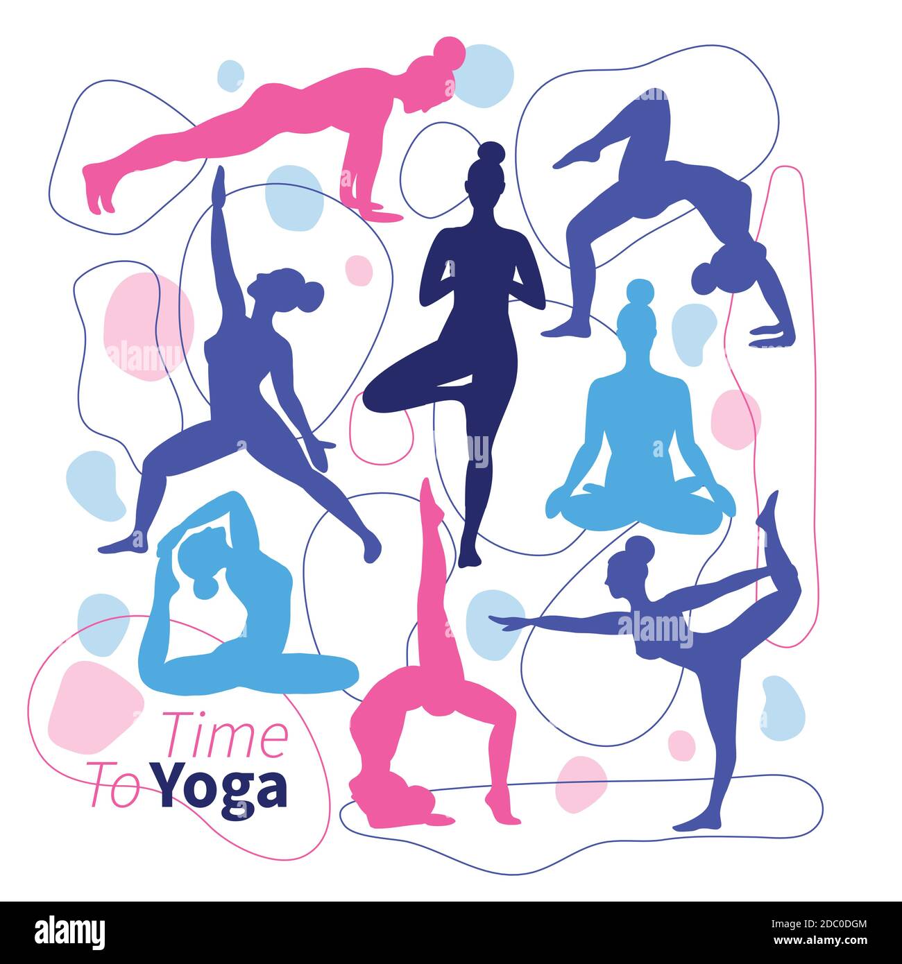 A set of silhouettes of yoga poses with trending geomeric forms in the  style of minimalism. Linear fashion illustration for sports and fitness  Stock Vector Image & Art - Alamy