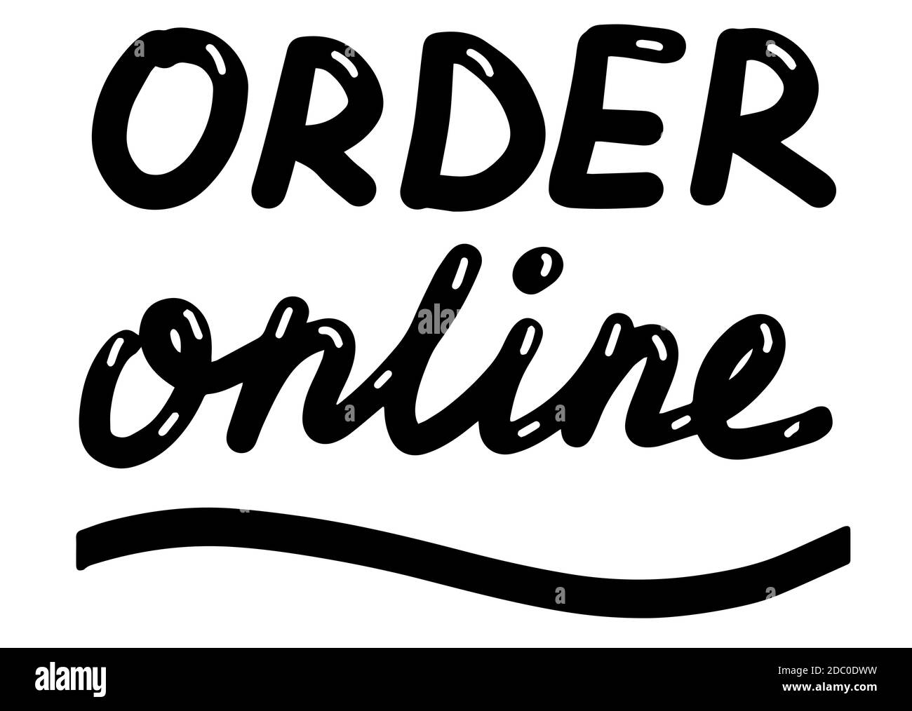Order online, lettering calligraphy illustration. Vector eps ...