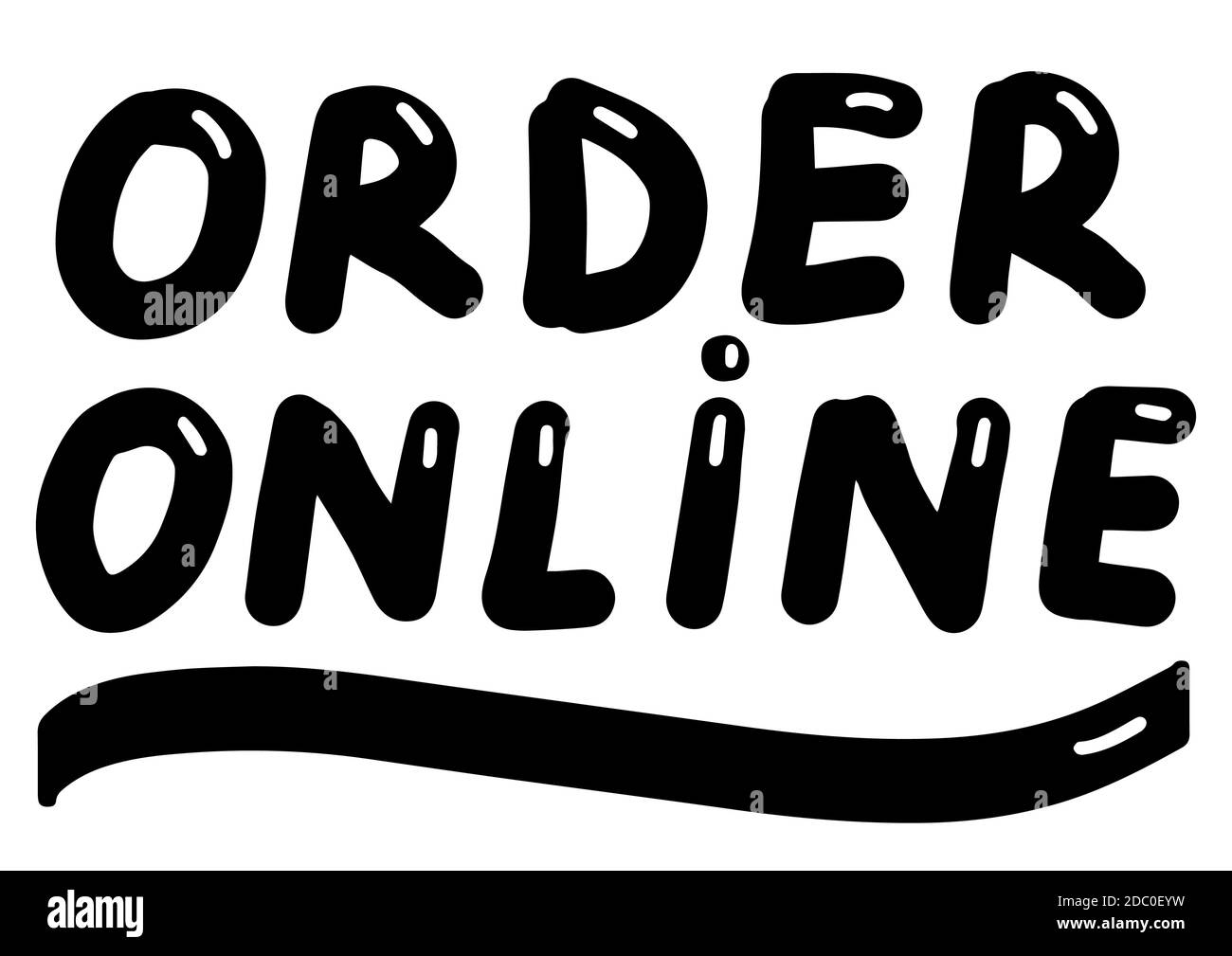 Order online, lettering calligraphy illustration. Vector eps ...