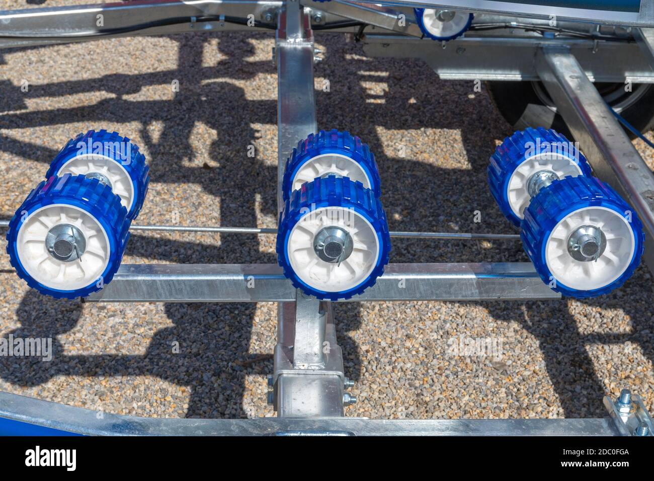 Set of Six Rollers at Boat Trailer Transport Stock Photo Alamy