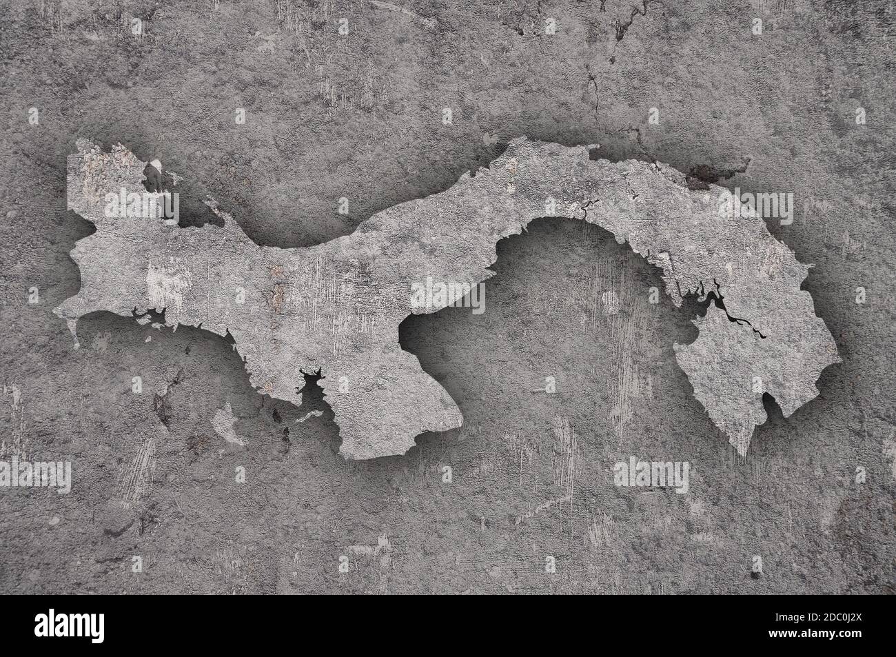 Map of Panama on weathered concrete Stock Photo - Alamy