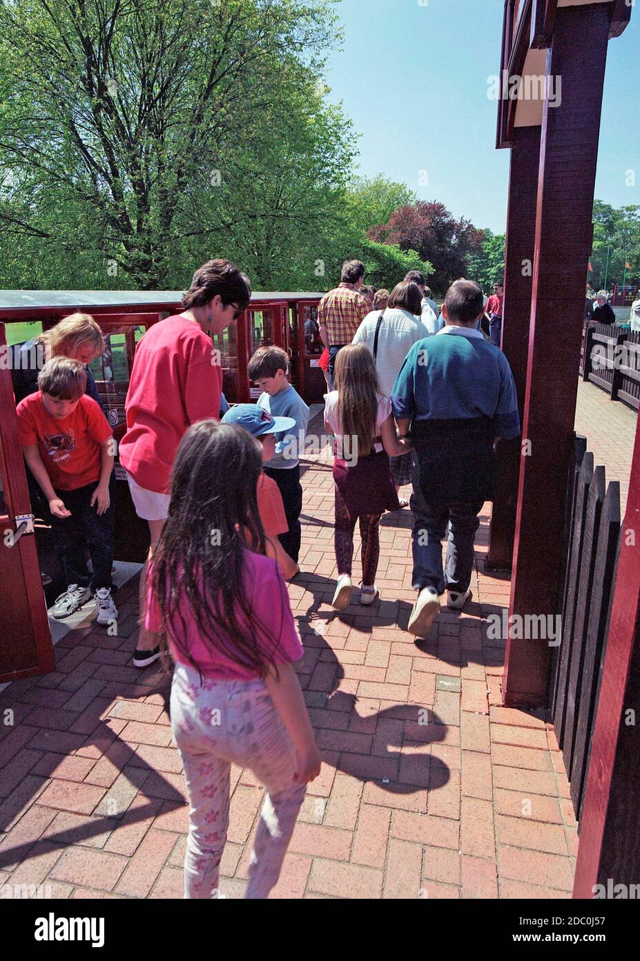 Miniature steam railway at Markeaton Park, derby, East Midlands