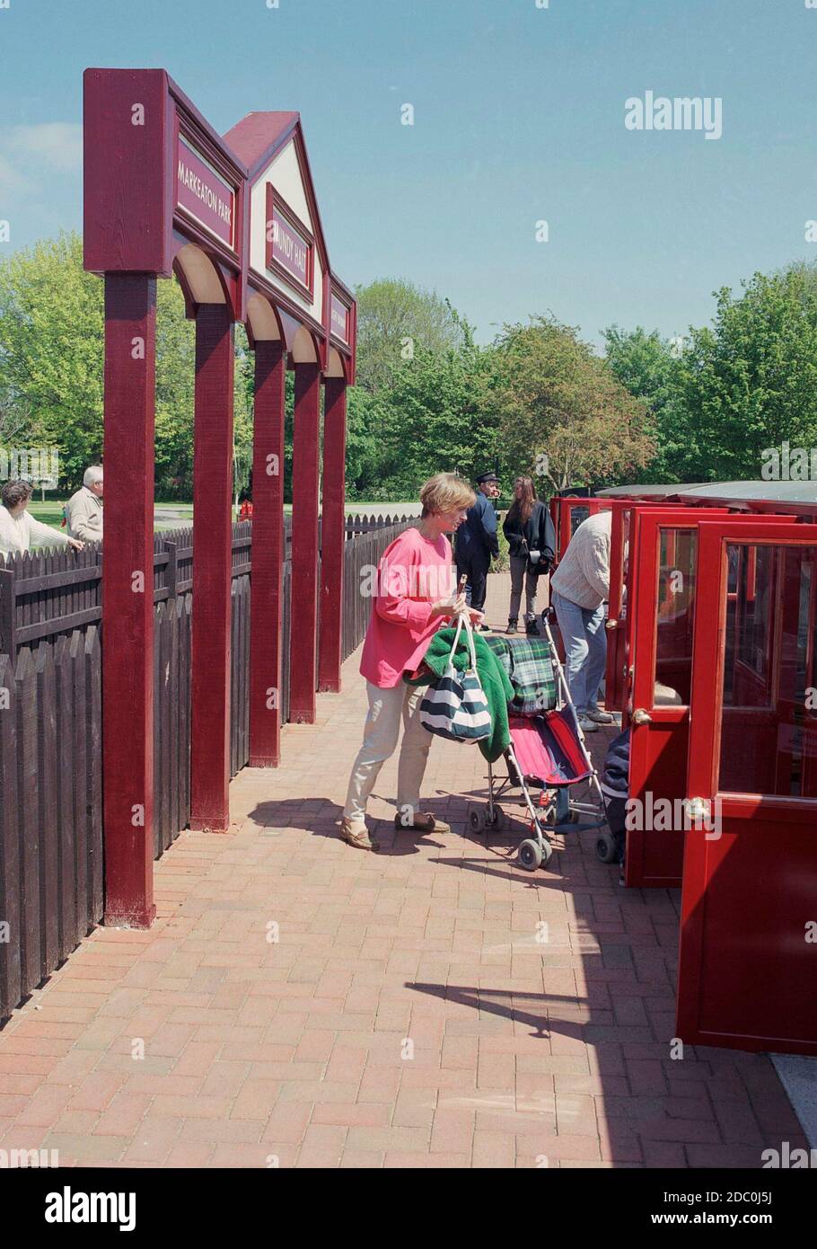 Miniature steam railway at Markeaton Park, derby, East Midlands
