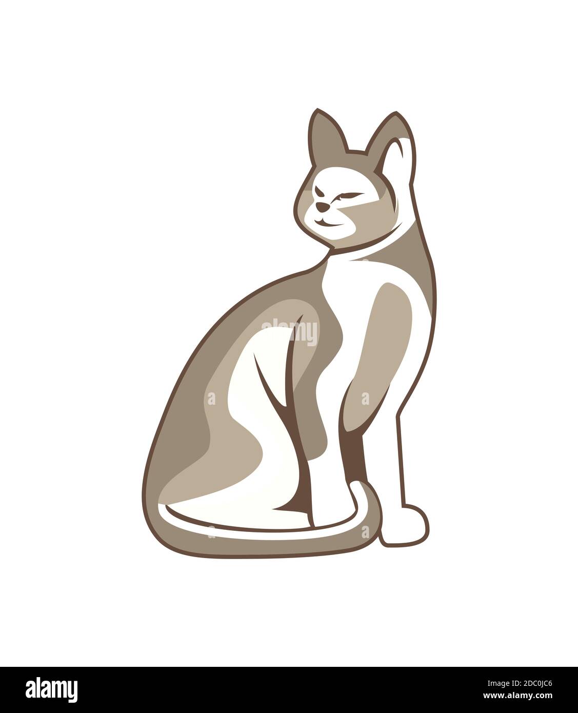 Mascot character sitting cat design illustration vector eps format ...