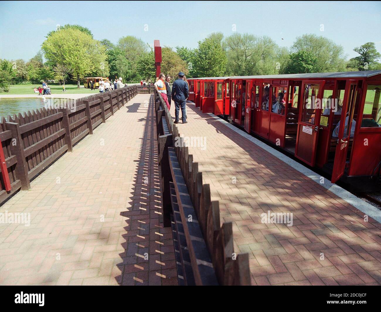 Miniature steam railway at Markeaton Park, derby, East Midlands